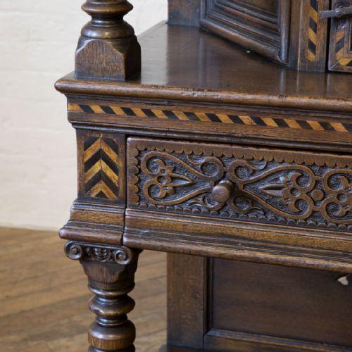 VICTORIAN OAK COURT CUPBOARD - ADDITIONAL PHOTO 4
