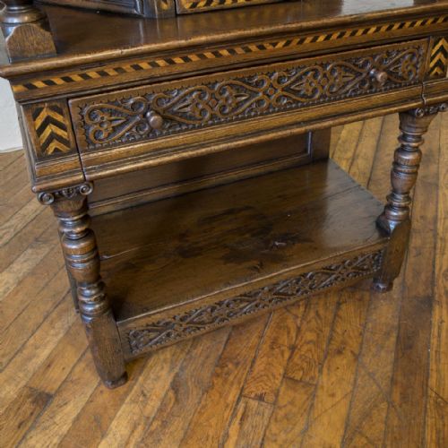 VICTORIAN OAK COURT CUPBOARD - ADDITIONAL PHOTO 5