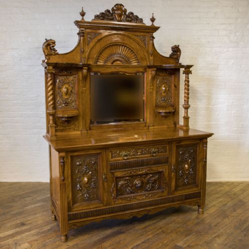 VICTORIAN POLLARD OAK SIDEBOARD - ADDITIONAL PHOTO 17