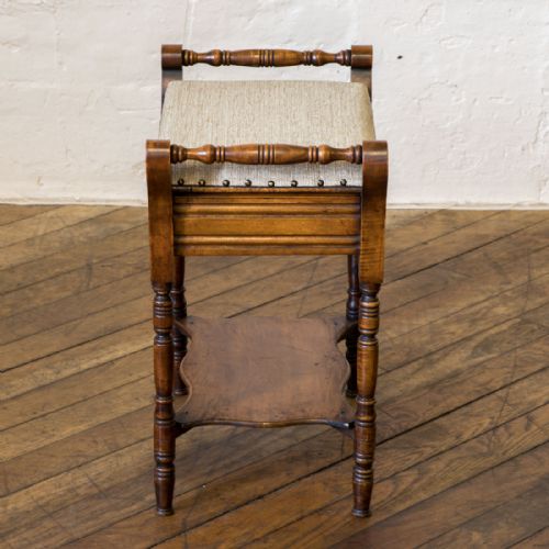 EDWARDIAN WALNUT PIANO STOOL - ADDITIONAL PHOTO 2