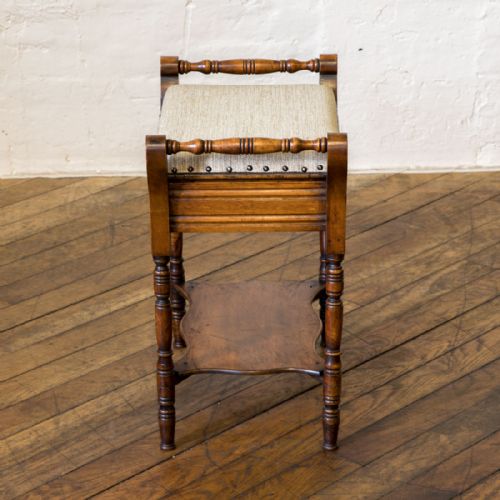 EDWARDIAN WALNUT PIANO STOOL - ADDITIONAL PHOTO 3