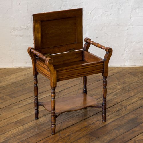 EDWARDIAN WALNUT PIANO STOOL - ADDITIONAL PHOTO 5