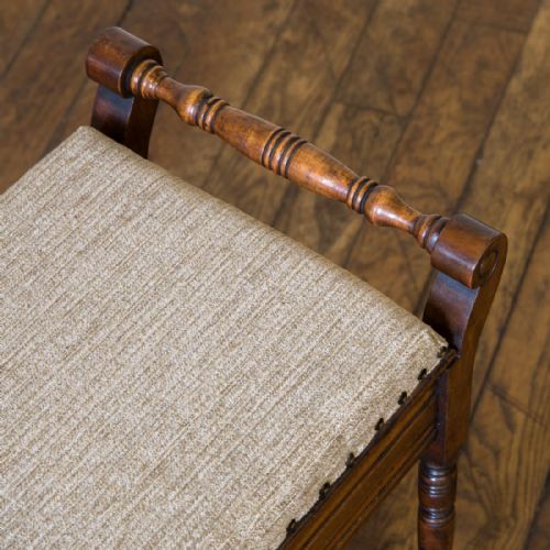 EDWARDIAN WALNUT PIANO STOOL - ADDITIONAL PHOTO 8