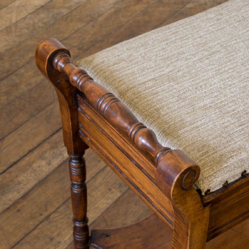 EDWARDIAN WALNUT PIANO STOOL - ADDITIONAL PHOTO 9