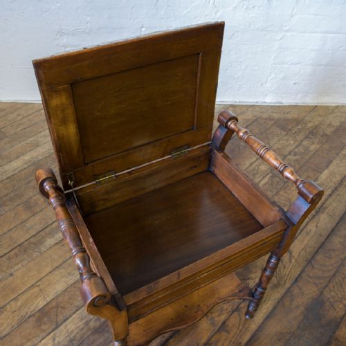 EDWARDIAN WALNUT PIANO STOOL - ADDITIONAL PHOTO 10