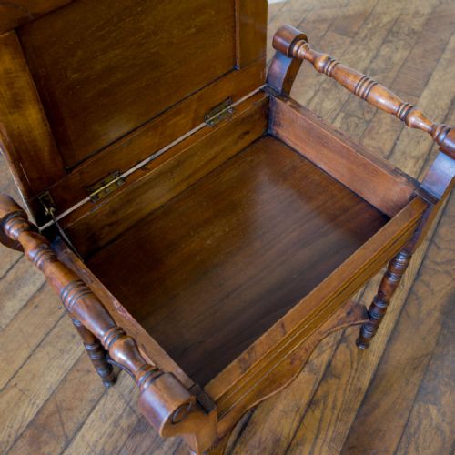 EDWARDIAN WALNUT PIANO STOOL - ADDITIONAL PHOTO 11