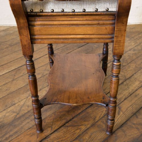 EDWARDIAN WALNUT PIANO STOOL - ADDITIONAL PHOTO 15