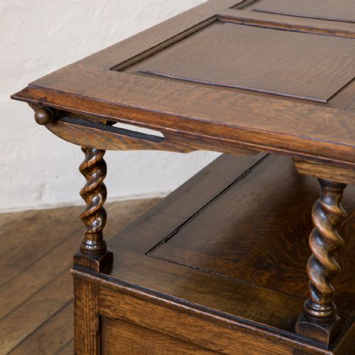JACOBEAN STYLE OAK MONKS BENCH - ADDITIONAL PHOTO 6