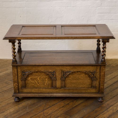 JACOBEAN STYLE OAK MONKS BENCH - ADDITIONAL PHOTO 10