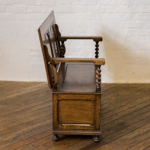 JACOBEAN STYLE OAK MONKS BENCH - ADDITIONAL PHOTO 14