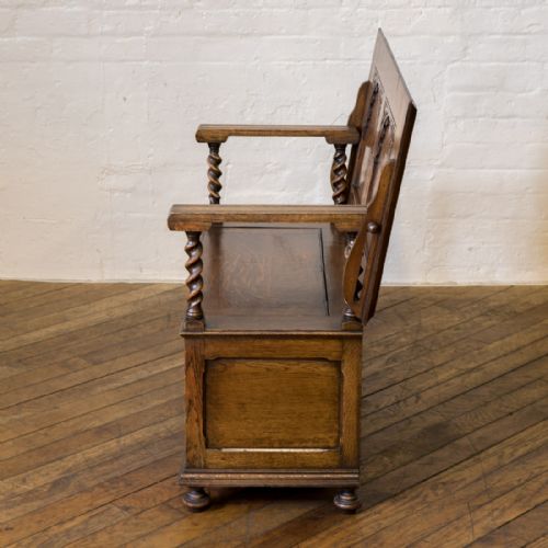 JACOBEAN STYLE OAK MONKS BENCH - ADDITIONAL PHOTO 17
