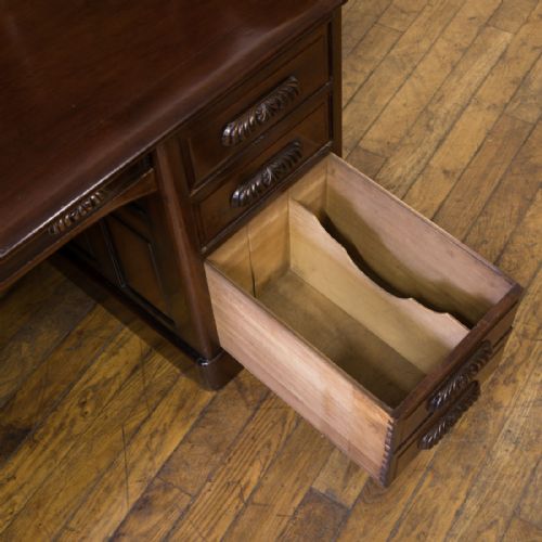 EDWARDIAN WALNUT ROLL TOP DESK - ADDITIONAL PHOTO 14