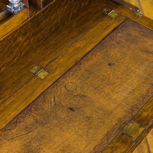EDWARDIAN OAK BUREAU - ADDITIONAL PHOTO 7