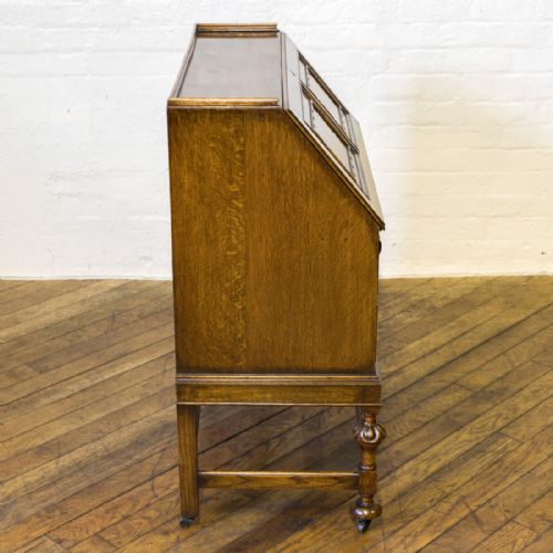 EDWARDIAN OAK BUREAU - ADDITIONAL PHOTO 10