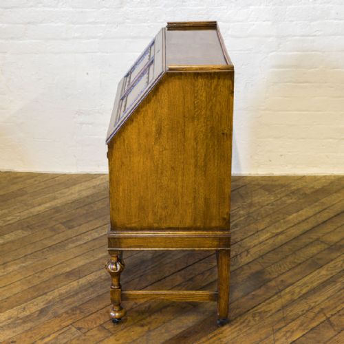 EDWARDIAN OAK BUREAU - ADDITIONAL PHOTO 12
