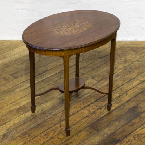 edwardian sheraton revival mahogany occasional table - CATEGORY: ANTIQUE TABLES - DATED EDWARDIAN