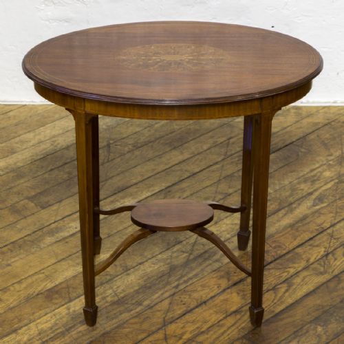 EDWARDIAN SHERATON REVIVAL MAHOGANY OCCASIONAL TABLE - ADDITIONAL PHOTO 3
