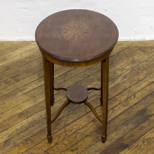 EDWARDIAN SHERATON REVIVAL MAHOGANY OCCASIONAL TABLE - ADDITIONAL PHOTO 4