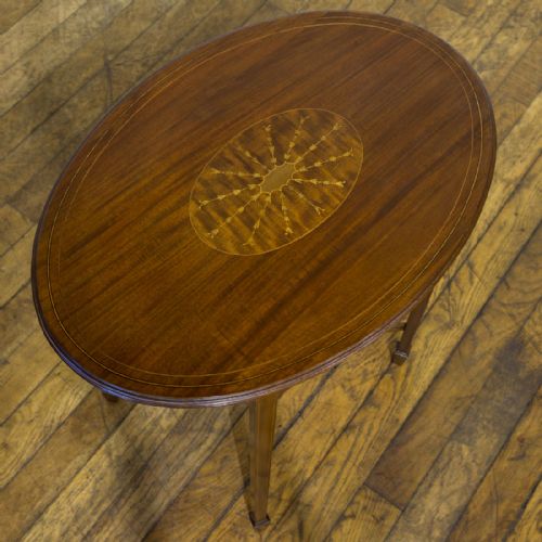 EDWARDIAN SHERATON REVIVAL MAHOGANY OCCASIONAL TABLE - ADDITIONAL PHOTO 5