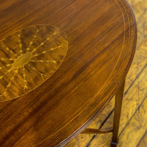 EDWARDIAN SHERATON REVIVAL MAHOGANY OCCASIONAL TABLE - ADDITIONAL PHOTO 7
