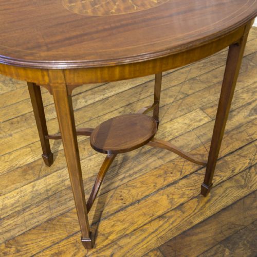EDWARDIAN SHERATON REVIVAL MAHOGANY OCCASIONAL TABLE - ADDITIONAL PHOTO 8