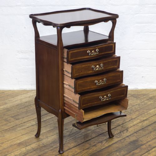 ART NOUVEAU MAHOGANY MUSIC CABINET - ADDITIONAL PHOTO 2