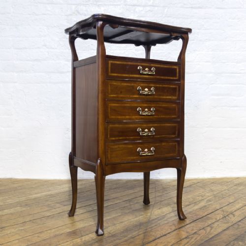 ART NOUVEAU MAHOGANY MUSIC CABINET - ADDITIONAL PHOTO 12