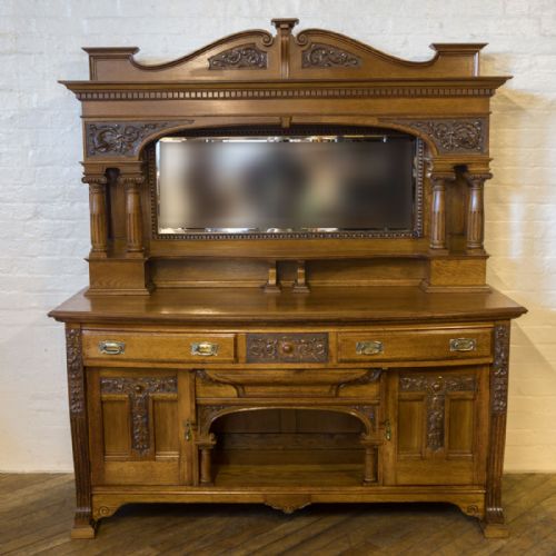 edwardian oak sideboard - CATEGORY: ANTIQUE SIDEBOARDS - DATED EDWARDIAN
