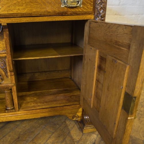 EDWARDIAN OAK SIDEBOARD - ADDITIONAL PHOTO 15