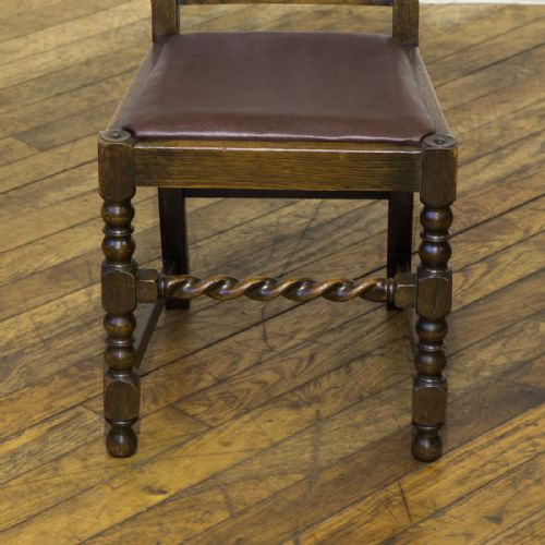 SET OF SIX JACOBEAN INFLUENCED OAK CHAIRS - ADDITIONAL PHOTO 3