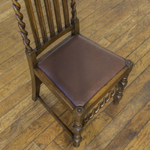 SET OF SIX JACOBEAN INFLUENCED OAK CHAIRS - ADDITIONAL PHOTO 5