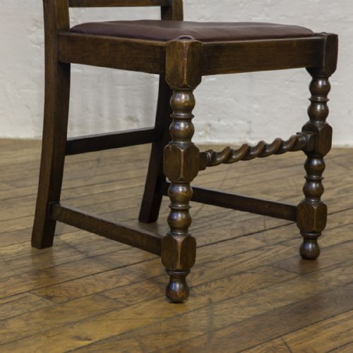 SET OF SIX JACOBEAN INFLUENCED OAK CHAIRS - ADDITIONAL PHOTO 6