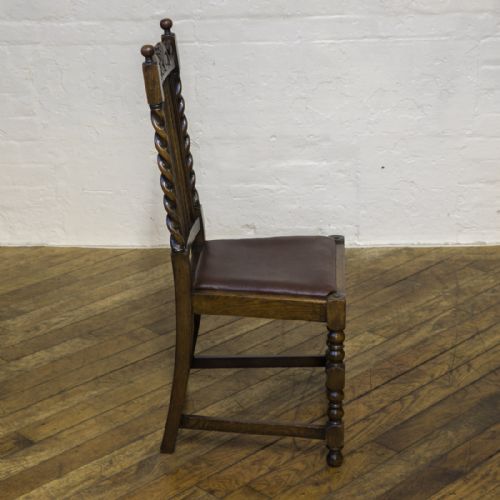 SET OF SIX JACOBEAN INFLUENCED OAK CHAIRS - ADDITIONAL PHOTO 7