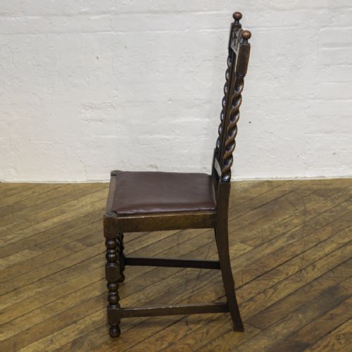SET OF SIX JACOBEAN INFLUENCED OAK CHAIRS - ADDITIONAL PHOTO 9