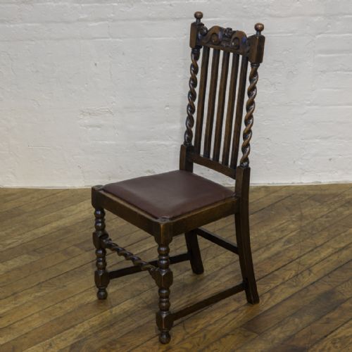 SET OF SIX JACOBEAN INFLUENCED OAK CHAIRS - ADDITIONAL PHOTO 10