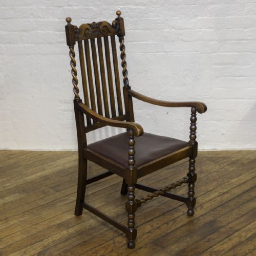 SET OF SIX JACOBEAN INFLUENCED OAK CHAIRS - ADDITIONAL PHOTO 11