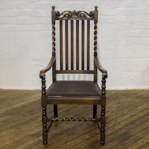 SET OF SIX JACOBEAN INFLUENCED OAK CHAIRS - ADDITIONAL PHOTO 12