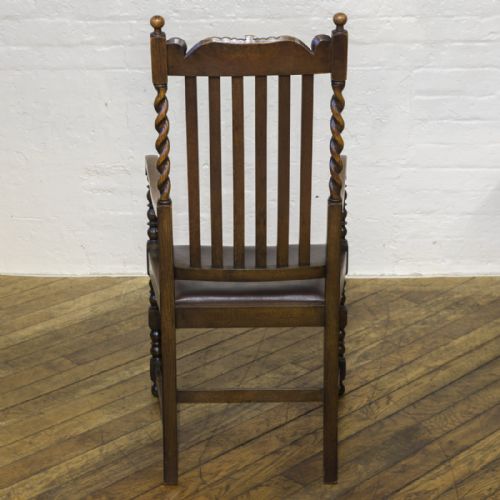 SET OF SIX JACOBEAN INFLUENCED OAK CHAIRS - ADDITIONAL PHOTO 14