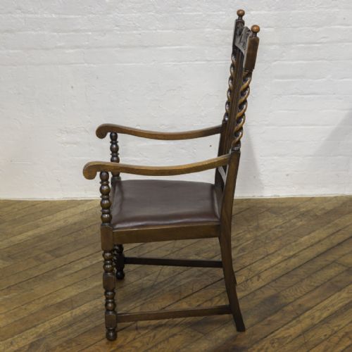 SET OF SIX JACOBEAN INFLUENCED OAK CHAIRS - ADDITIONAL PHOTO 15
