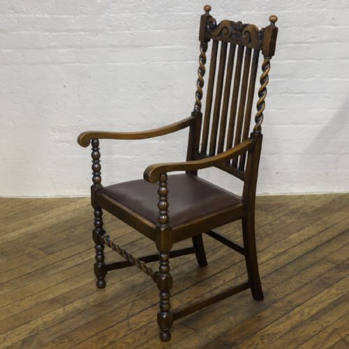 SET OF SIX JACOBEAN INFLUENCED OAK CHAIRS - ADDITIONAL PHOTO 16