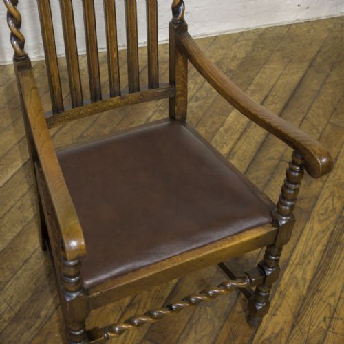 SET OF SIX JACOBEAN INFLUENCED OAK CHAIRS - ADDITIONAL PHOTO 17