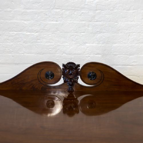 SMALL REGENCY TWIN PEDESTAL MAHOGANY SIDEBOARD - ADDITIONAL PHOTO 4