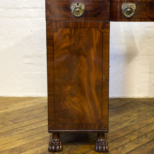 SMALL REGENCY TWIN PEDESTAL MAHOGANY SIDEBOARD - ADDITIONAL PHOTO 8