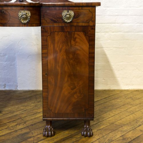 SMALL REGENCY TWIN PEDESTAL MAHOGANY SIDEBOARD - ADDITIONAL PHOTO 9