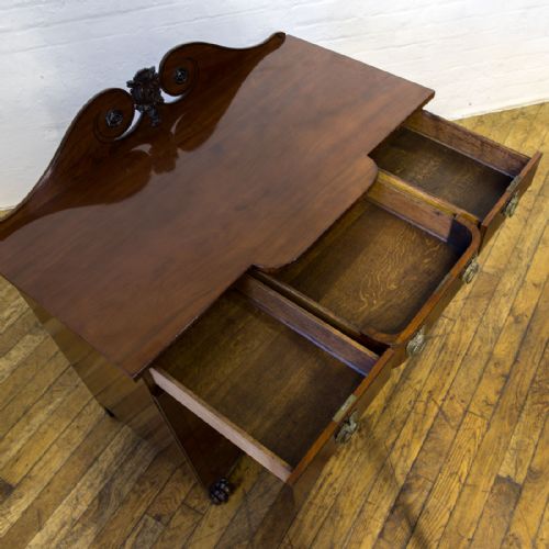 SMALL REGENCY TWIN PEDESTAL MAHOGANY SIDEBOARD - ADDITIONAL PHOTO 13