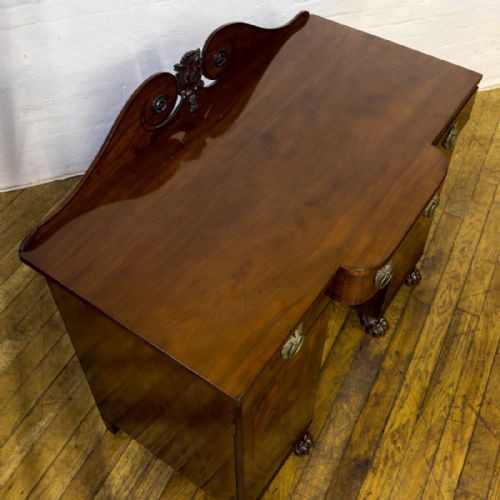 SMALL REGENCY TWIN PEDESTAL MAHOGANY SIDEBOARD - ADDITIONAL PHOTO 14