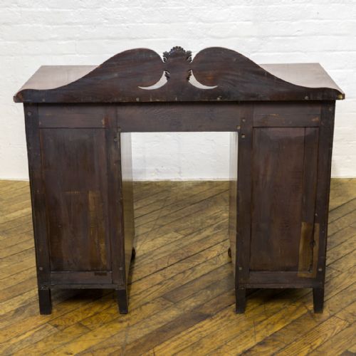 SMALL REGENCY TWIN PEDESTAL MAHOGANY SIDEBOARD - ADDITIONAL PHOTO 17