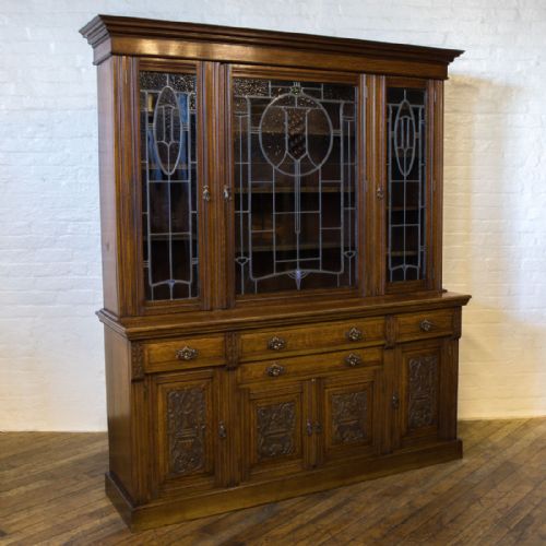 edwardian oak bookcase - CATEGORY: ANTIQUE BOOKCASES - DATED EDWARDIAN