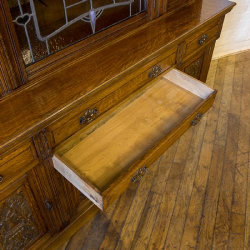 EDWARDIAN OAK BOOKCASE - ADDITIONAL PHOTO 2