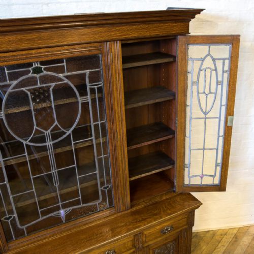 EDWARDIAN OAK BOOKCASE - ADDITIONAL PHOTO 5